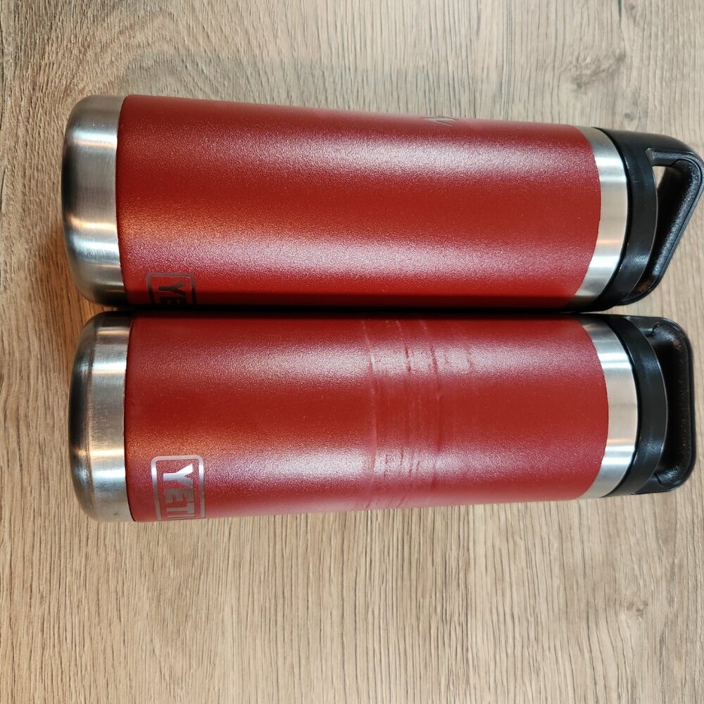 Lot of (2) Authentic YETI Rambler 18 oz Bottles - Rescue Red - "K9 Crew" - Picture 5 of 11